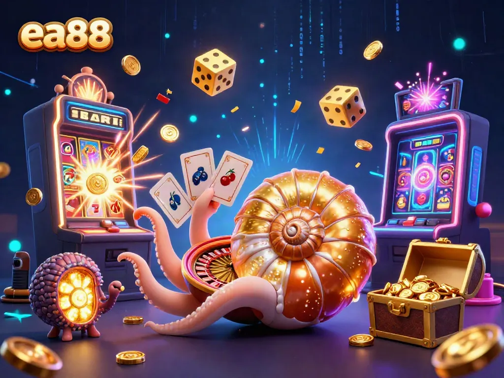 Experience thrilling gameplay with ea88, featuring an ancient nautilus roulette wheel and dynamic casino elements.